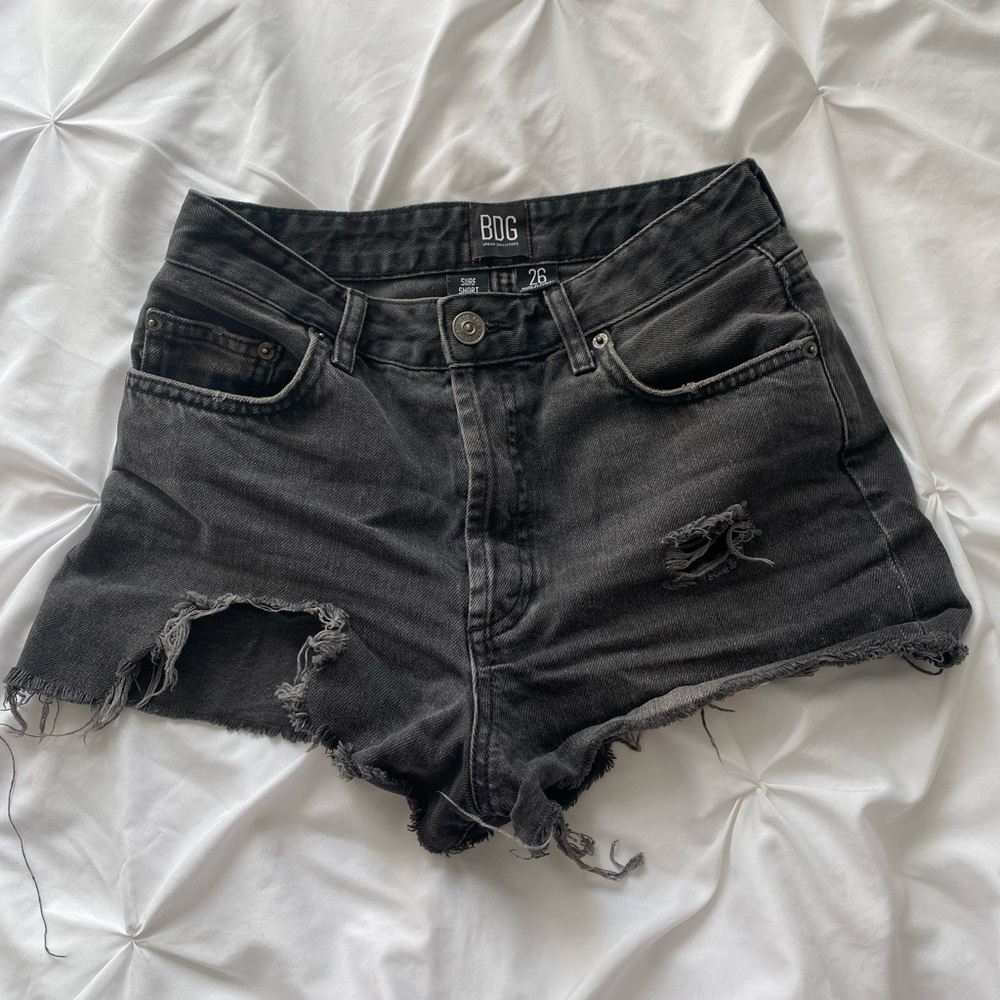 BDG Black Jean Shorts Distressed High-Waisted